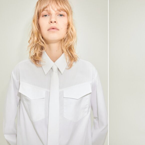 NWT Mango Shirt with Pockets and Tie Detail - Picture 3 of 5